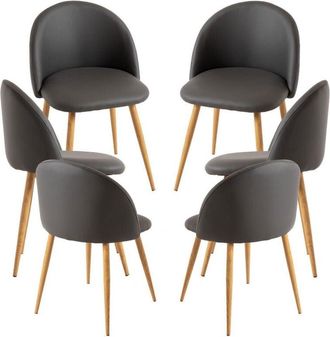 Regalos Miguel Regalos Miguel - Packs Sillas Comedor - Pack 6 Sillas Vint Polipiel - Gris