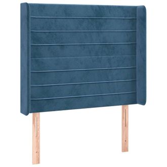 vidaXL Cabecero Con Led De Terciopelo Azul Oscuro 103x16x118/128 Cm Vidaxl