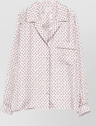 Max Mara long sleeve top all over print nylon