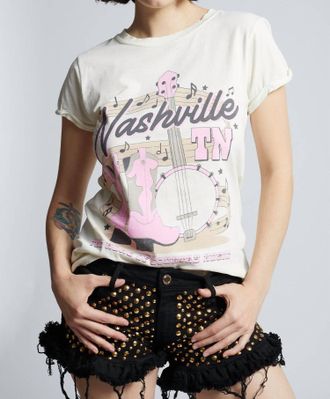 Recycled Karma Welcome To Music City Tee In Pearl