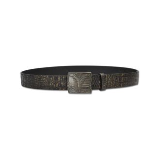 Carlo Colucci Embossed Leather Belt - Heren - Riemen - Bruin - 95 CM - Leer - Accessoires