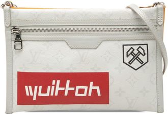 Louis Vuitton Gray Multi-Color Orange Pvc Canvas Shoulder Bag (Pre-Owned)