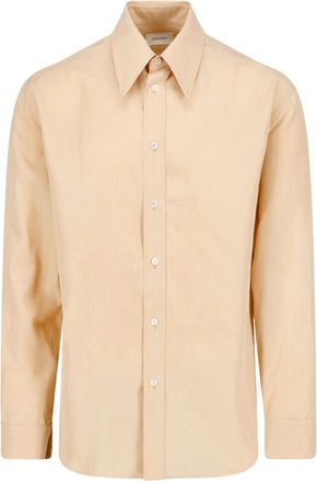 Christophe Lemaire Cream Long-Sleeve Silk Shirt