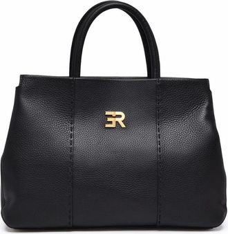Ermanno Scervino Black Bovine Leather Arabella Handbag