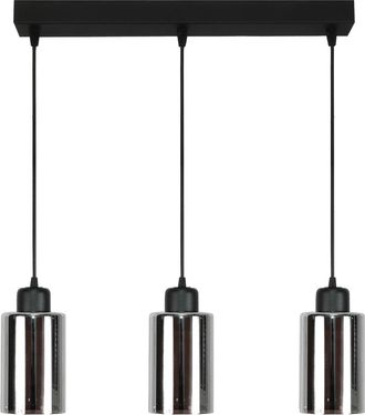 OEM L&aacute;mpara De Techo Colgante Negra Con Pantalla De Cristal Grafito Loyd Sv 15-572