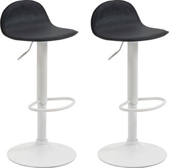 Clp Set 2 Sgabelli Alti Lana in Similpelle nero bianco