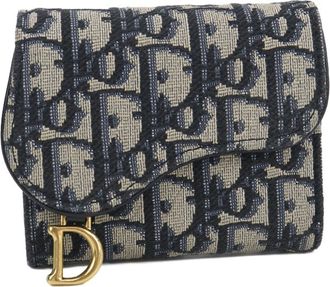 Dior Navy Cotton Wallet (Tri-Fold) (Pre-Owned)