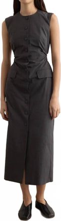 Dries Van Noten Dilby Midi Dress In Dark Grey