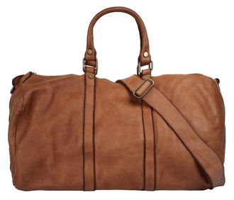 Forty Degrees Reisetasche FORTY, Damen, Gr. B/H/T: 47cm x 27cm x 18cm onesize, braun (cognac), Leder, leicht gl&auml;nzend, unifarben, Taschen Reisetasche, echt Leder, M