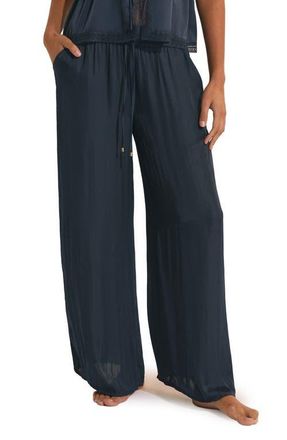 Etam Cheeta Wide Leg Pajama Pants in Night Blue at Nordstrom, Size X-Small
