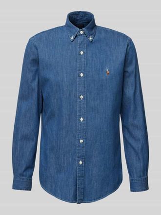 Polo Ralph Lauren Freizeithemd mit Label-Stiching in Jeansblau, Größe M