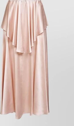 Chlo&eacute; midi knee skirt layered satin draped