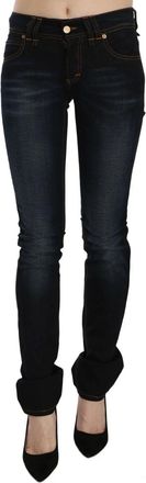 John Galliano blue Mid Waist Slim Fit blue Casual Pants Womens Jeans