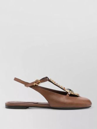 Etro slingback ballerina shoes calf leather strass