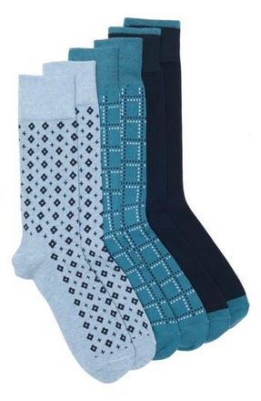 Ted Baker 3-Pack Assorted Dress Socks in Blue at Nordstrom Rack