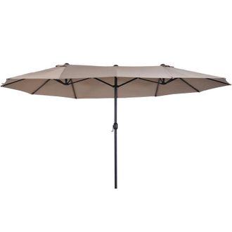 OUTSUNNY Sombrilla Doble Extragrande Parasol Para Terraza Patio O Jard&iacute;n Protecci&oacute;n Solar Negro