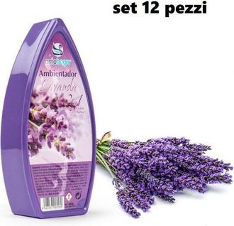 Trade Shop Trade Shop - Set 12 Deodoranti Gel Profumo Ambiente Assorbiodori Fragranza Lavanda