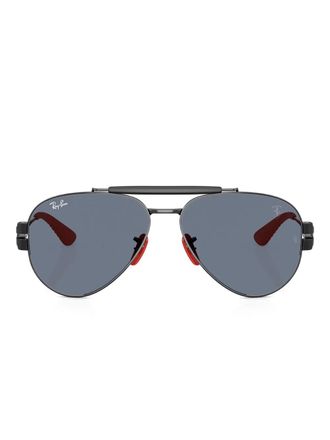 Ray-Ban x Scuderia Ferrari Occhiali da sole in metallo - Nero