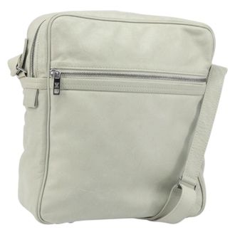 Louis Vuitton Clarkson Messenger Monogram Shadow Leather White Leather Handbag (Pre-Owned)