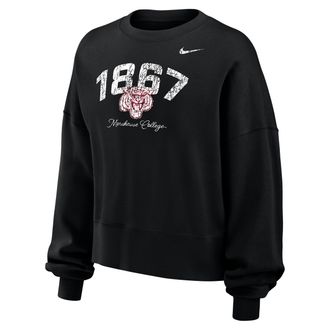 Nike Womens College (Morehouse College) Phoenix Fleece Crew-Neck Sweatshirt in Black | W33302MORE25-BLK