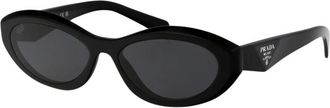 Prada Accessoires, Dames, Zwart, ONE Size, Zonnebril Ovaal Frame