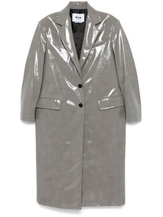 Msgm Jas van imitatieleer - Grijs