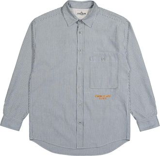 Stone Island Camicia a righe in cotone - Blu