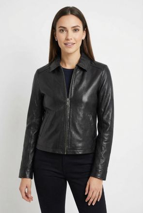 Mauritius Lederjacke MAURITIUS MWZimonna OT, Damen, Gr. 4XL (48), schwarz, Obermaterial: 100% Schafsleder. Futter: 100% Baumwolle, unifarben, schmal h&uuml;ftlang, m