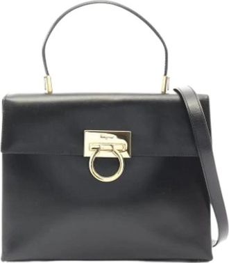 Ferragamo Pre-owned Handbag - Dames - Vintage Handtas - Zwart - ONE Size - Leer - Vintage