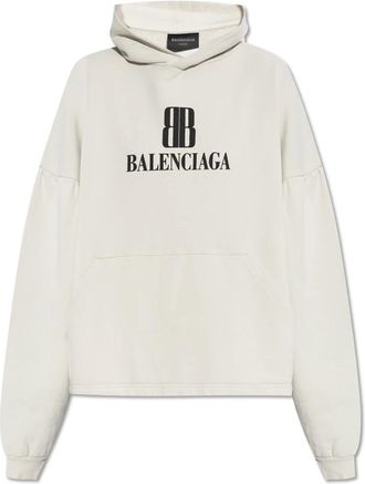 Balenciaga Hoodie - Dames - Hoodies - Grijs - L - Katoen - Hoodies & sweatvesten