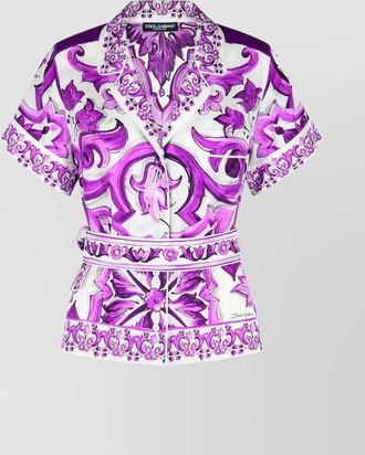 Dolce & Gabbana silk maiolica print short-sleeve shirt