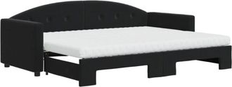 vidaXL Vidaxl - Sof&aacute; Cama Nido Con Colch&oacute;n Terciopelo Negro 80x200 Cm