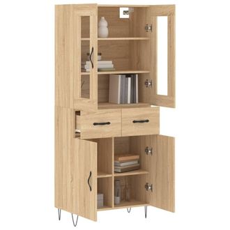 Berkfield Home Highboard Sonoma Oak 69.5x34x180 cm Engineered Wood in Light Tan