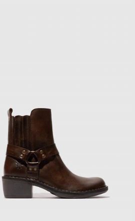 FLY London Womens Zip Up Ankle Boots In Dark Brown