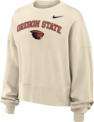Nike Oregon State Phoenix Fleece Nike Womens College Crew-Neck Sweatshirt in Brown | W33302ORST-NAT