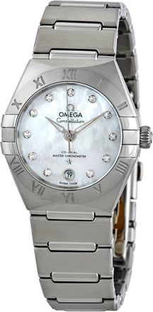 Omega Constellation Manhattan Automatic Chronometer Diamond White Dial Ladies Watch 131.10.29.20.55.001