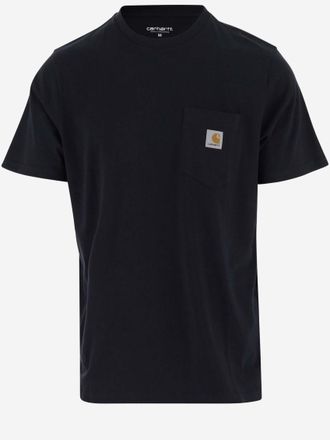 Carhartt Work in Progress Navy Blue LOGO COTTON T-SHIRT