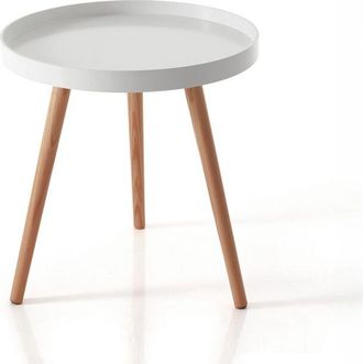 Oresteluchetta Tavolino rotondo da salotto con gambe in legno massello Lexy Round