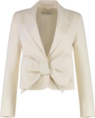 Max Mara Bow Detail Cropped Blazer - Dames - Blazers - Wit - XS - Jassen