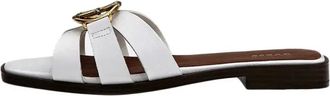 Guess Witte dameslide sandalen - Dames - Sandalen - Wit - 35 EU - Leer - Schoenen