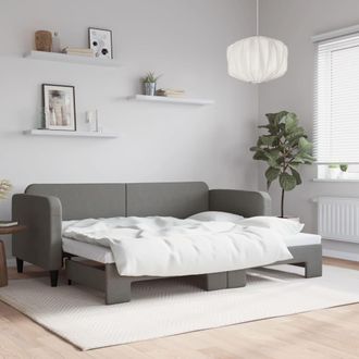 vidaXL Sof&aacute; Cama Nido Tela Gris Oscuro 80x200 Cm Vidaxl