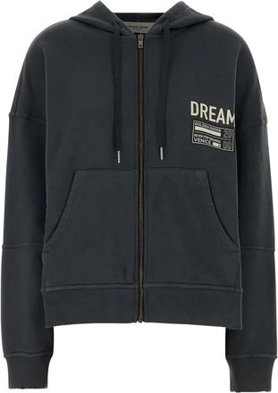 Golden Goose Katoenen Hoodie met Logoprint - Dames - Vesten met rits - Blauw - S - Katoen - Hoodies & sweatvesten