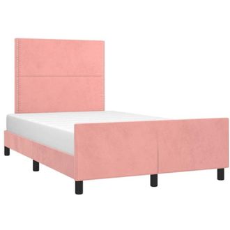vidaXL Giroletto con Testiera Rosa 120x200 cm in Velluto - Vidaxl