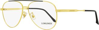 Longines Mens Aviator Eyeglasses LG5003-H 030 Deep Gold/Black 56mm
