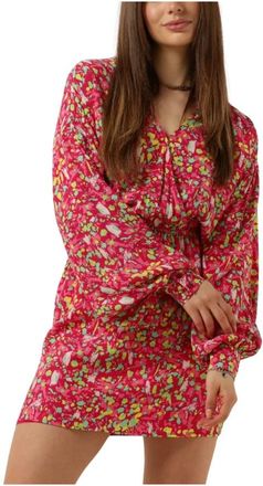 ALIX The Label Bloemen Wikkeljurk voor Dames - Dames - Korte kleedjes - Veelkleurig - XS - Denim - Kleedjes