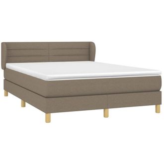 vidaXL Vidaxl - Cama Box Spring Con Colch&oacute;n Tela Gris Taupe 140x190 Cm
