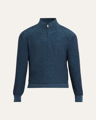 Brioni Mens Cashmere Quarter-Zip Sweater