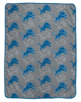 Pegasus Sports Detroit Lions Nfl Team Logomania Oversized Fleece Blanket