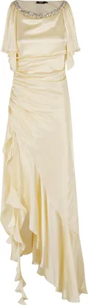 Amen Ochre Satin Asymmetric Dress