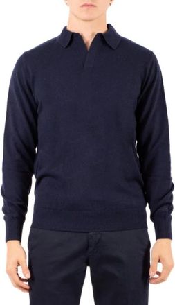 Saint Barth Truien & Vesten, Heren, Blauw, L, V-hals Gebreid